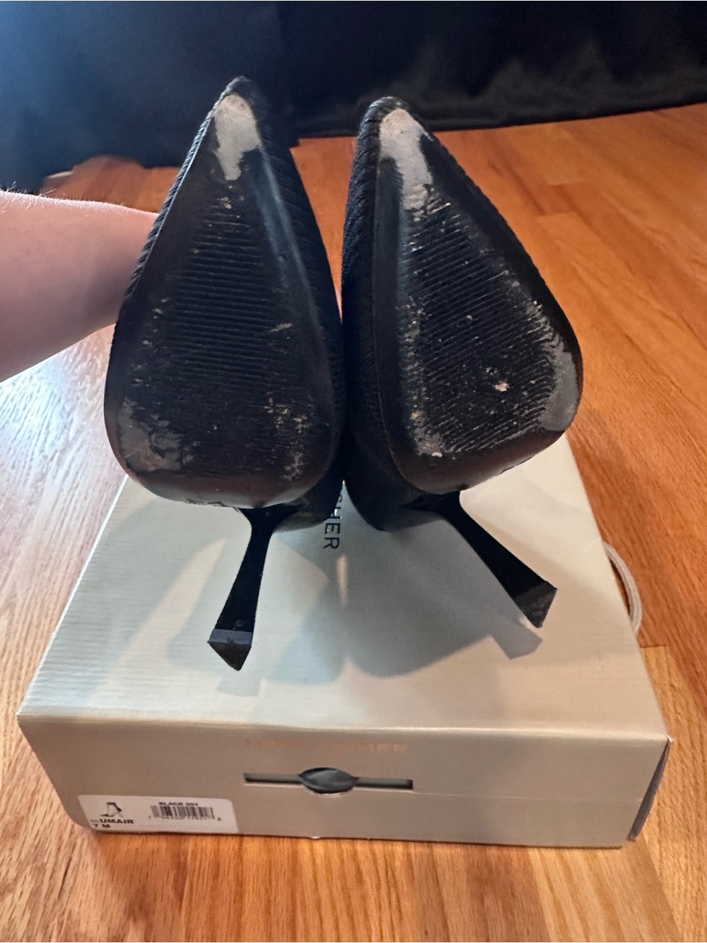 Marc Fisher Black Pointed-Toe Knit Sock Booties - Picture 5 of 5